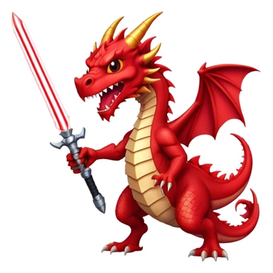 crazy-funny-cyberpunk-red-dragon-head-laser-sword-red sticker