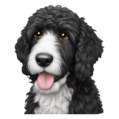 Black and white Bernadoodle sticker