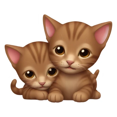 small brown kittens snuggeling sticker