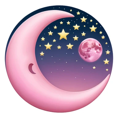 Pink crescent moon sticker