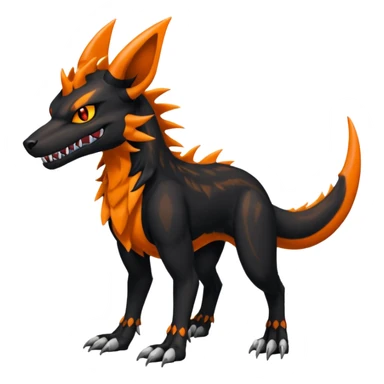 4-legged digitigrade landhai-gremz-wickerbeast-vernid-sergal-sharpedo-houndoom-hybrid-fusion-creature, full body sticker