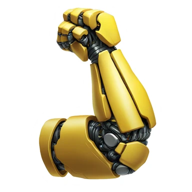 Flexing yellow mechanical cyborg bicep and arm sticker