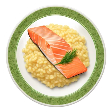 Risotto and salmon on a plate  sticker