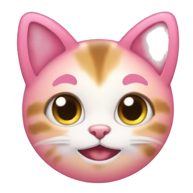 Pink heart with cat ears sticker