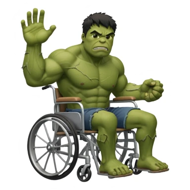 hulk   on wheelchair  sticker