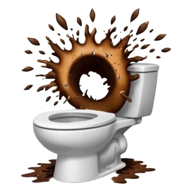 blowing up the toilet with poop sticker
