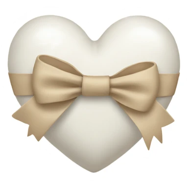 white heart with beige bow sticker