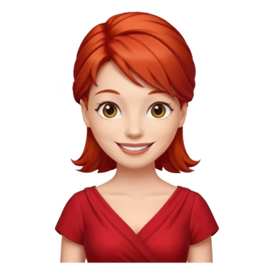 lady in red clothes , red hair sticker