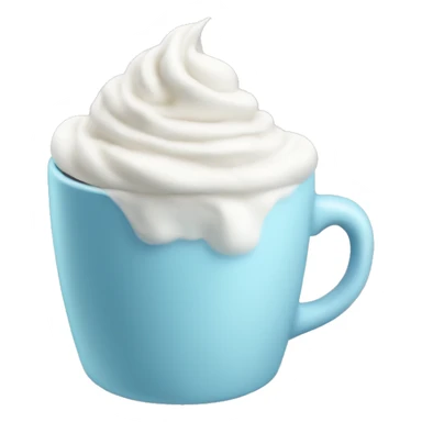 pastel blue coffee with whipped cream sticker