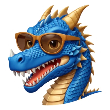 blue dragon wearing sunglasses sticker