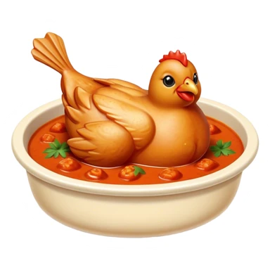 Cinematic Realistic Butter Chicken Dish Emoji, depicted with tender chicken simmered in a creamy tomato‚Äêbased sauce rendered with rich textures and dynamic, appetizing lighting. sticker