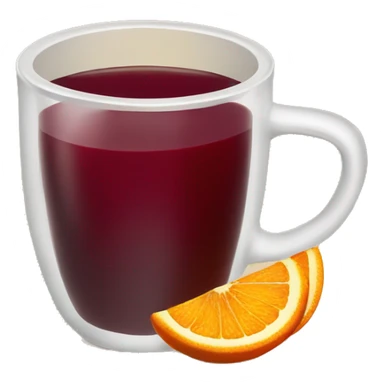 A Christmas mug of hot mulled wine, steaming with cinnamon and an orange slice. sticker