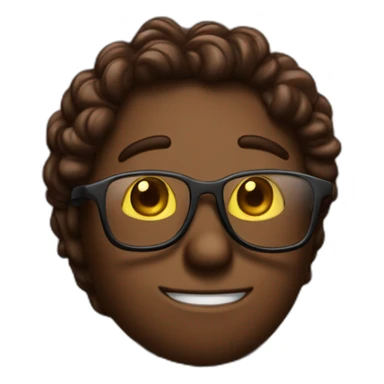 A chocolate colored doodle wearing a suit and glasses on the stand in court sticker