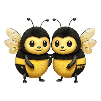 5 3d bumblebees saying Good morning sticker