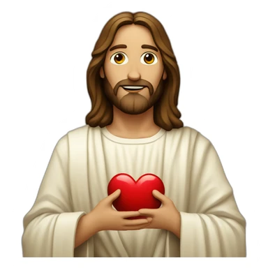 Jesus Christ with a heart sticker
