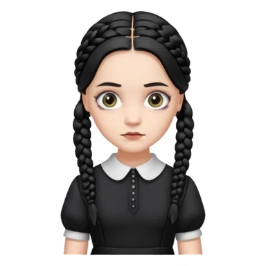 Un emoji de Mercredi Addams sticker