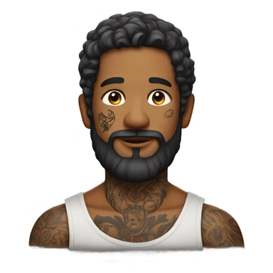 male portrait with beard with tattoos sticker