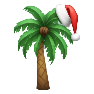 palm tree with a santa hat sticker