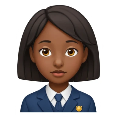 School uniform black girl. Right corner but more upturned nose sticker