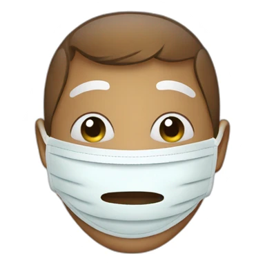 a sad face with an happy face mask on top sticker