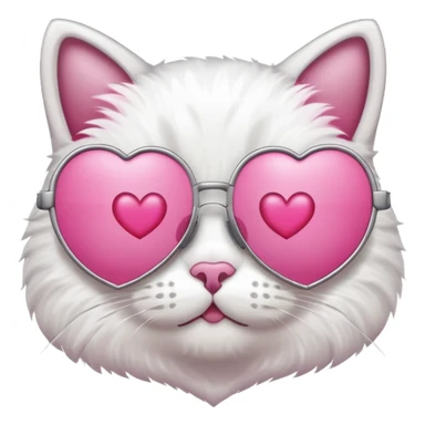 A cat with pink heart sunglasses on sticker