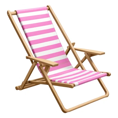 pink and white striped beach chair sticker
