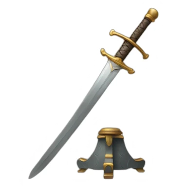 a chair base with a sword sticker