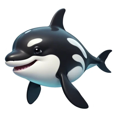 Cinematic Comical orca Portrait Emoji, Head tilted dramatically with an exaggeratedly shocked expression, featuring a sleek black-and-white body with wide, comically expressive eyes full of playful disbelief and animated flippers, Simplified yet hilariously expressive features, highly detailed, glowing with a slightly sassy oceanic glow, high shine, dramatic yet playful, stylized with an air of cheeky marine mischief, soft glowing outline, capturing the essence of a meme-worthy orca that looks ready to make waves with its hilariously dramatic antics! sticker