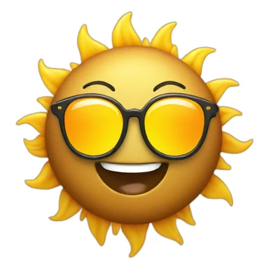 Sun with sunglasses sticker