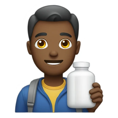 a guy with bag of medicines sticker