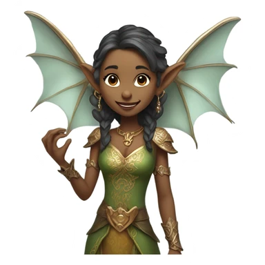 an elf woman login holding jolly bronze dragon sticker