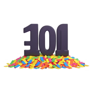 the number '100' with a thumbs up and confetti sticker