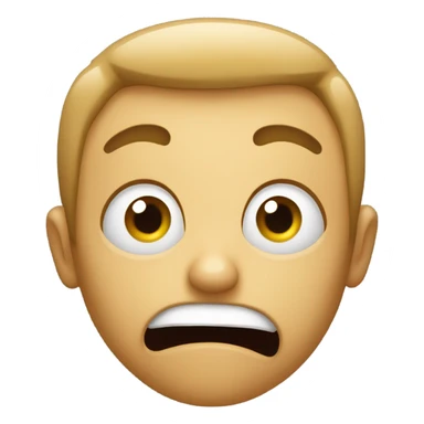 regular emoji, mouth open in shock furrowed brows sticker