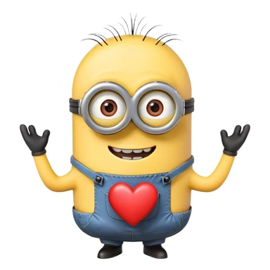 Minion with heart  sticker