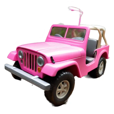jungle tour Barbie 1963 Willy’s pearly pink cj  jeep in the mud sticker