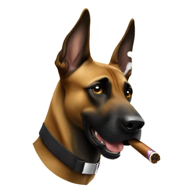 Belgian Malinois smoking a cigar  sticker