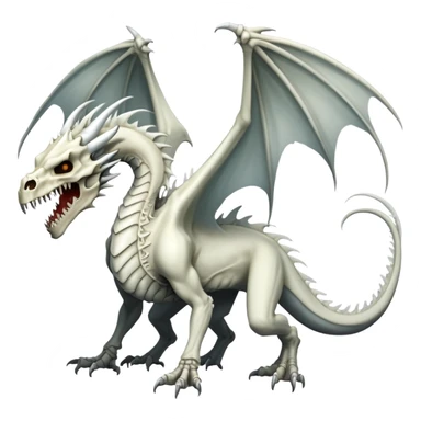 Dragon with a white dragon-cadaver-skull-face (full body) sticker