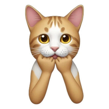 Cat hands head sticker