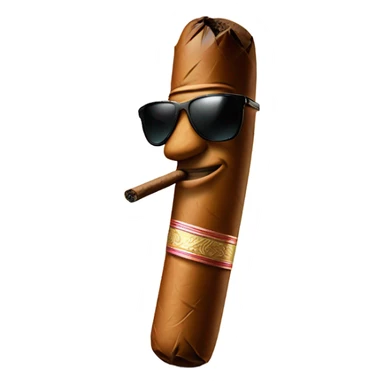 A cigar with sunglasses on  sticker