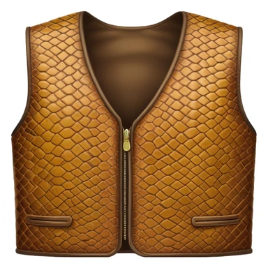 Hide vest with reptilian snake skin texture sticker