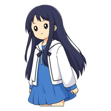 Sawako, anime girl with long black hair sticker