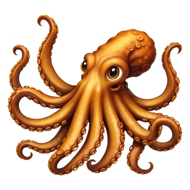 fried cooked octopus tentacles without head sticker