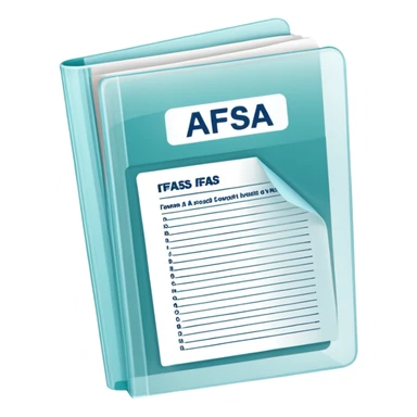 FAFSA info file - Transparent translucent plastic folder sticker