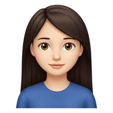 chica de cabello cafe obscuro lacio un poco largo y piel blanca sticker