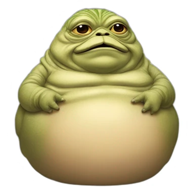 jabba the hutt but he is a white man sticker