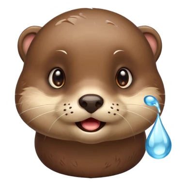 otter with a drop of sweat, surprised face sticker