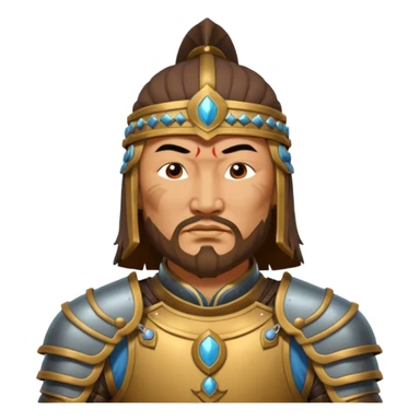 portrait of Genghis Khan in armor 3/4 sticker