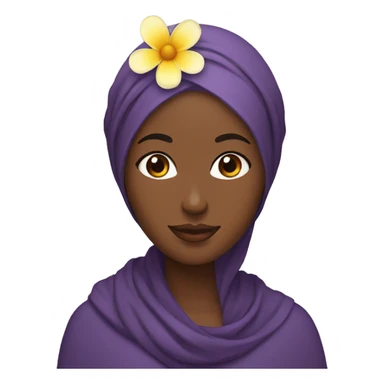 Black woman with a hijab and flowers on her head sticker