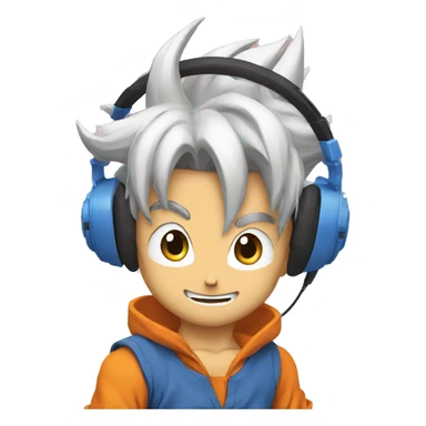 Son Goku with headphones sticker