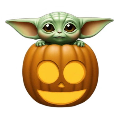 baby yoda pumpkin sticker